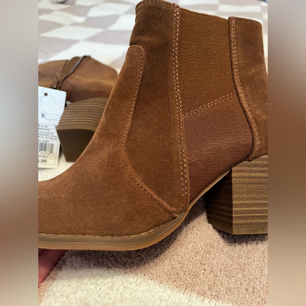 Brown Ankle Boots with Block Heel